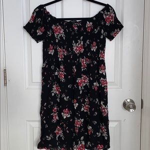 Black Dress with Flowers